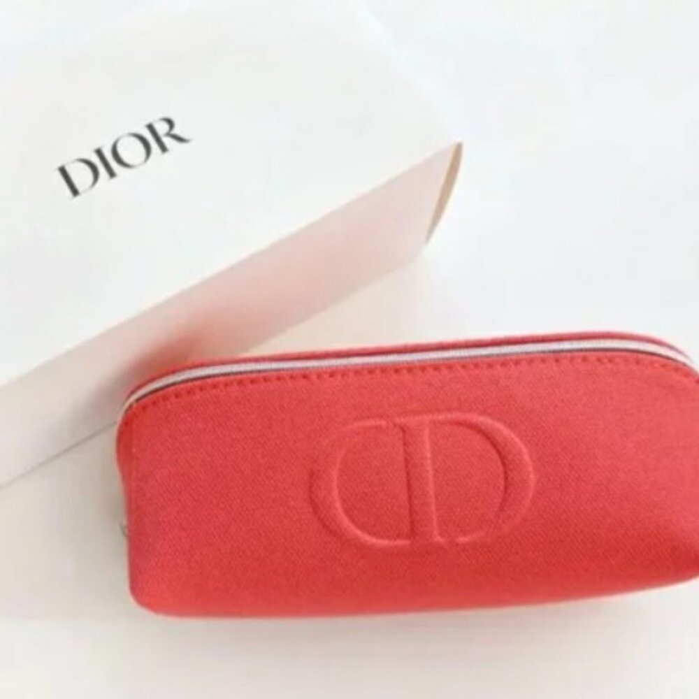 *Dior Beauty Coral Makeup Pouch – Limited Edition | New With Box